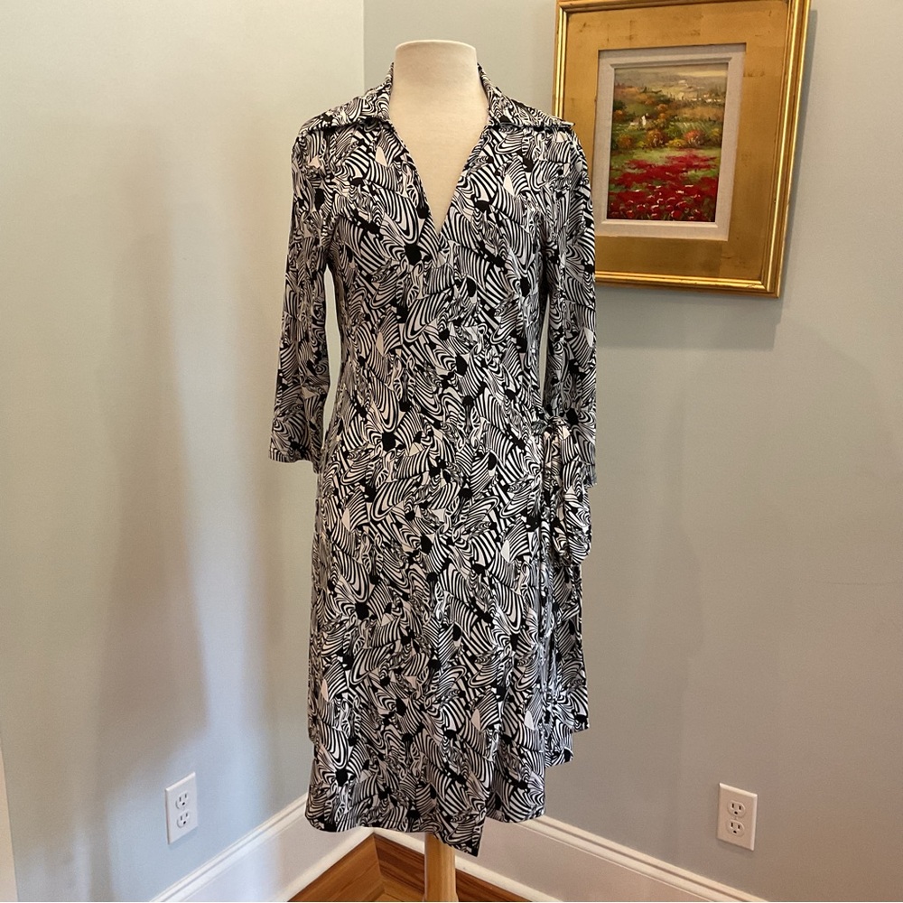 Tracy‎ Negoshian Zebra Print Wrap Dress